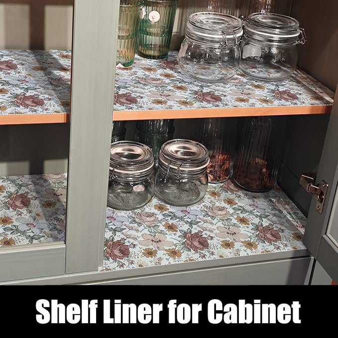 Floral Drawer Shelf Liners, 16IN x 10FT Non Adhesive and Strong Non-Slip - Image 6