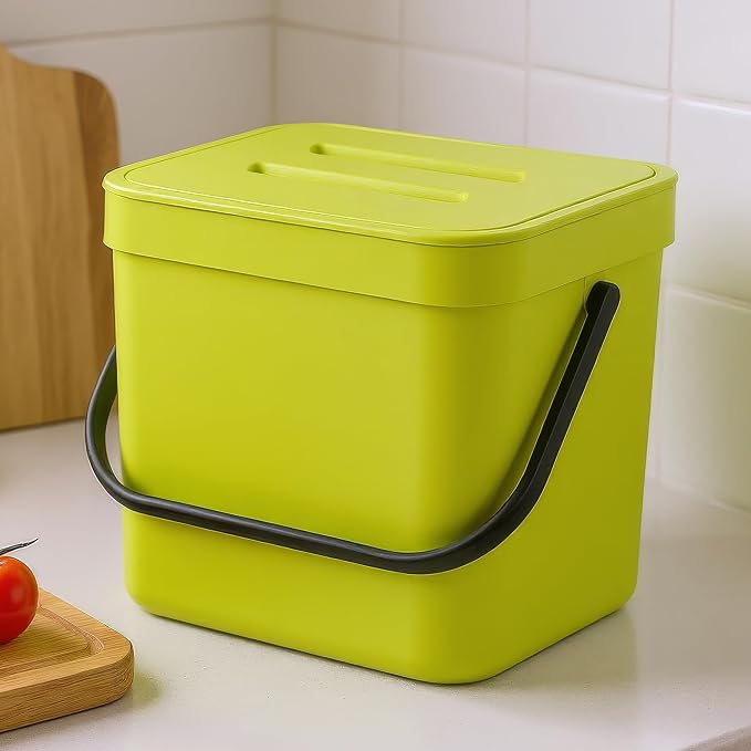 Countertop Compost Bin Kitchen, 1.8 Gallons Hanging Trash Can by MONGTINGLU