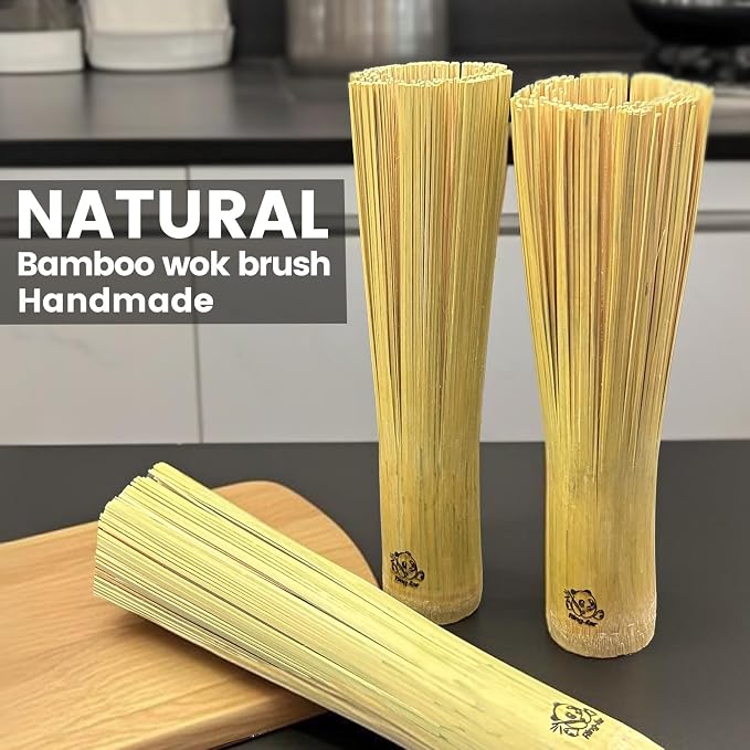 Handmade Bamboo Wok Brushes 2 Pack – 100% Natural, No Metal, Eco-Friendly - Image 6
