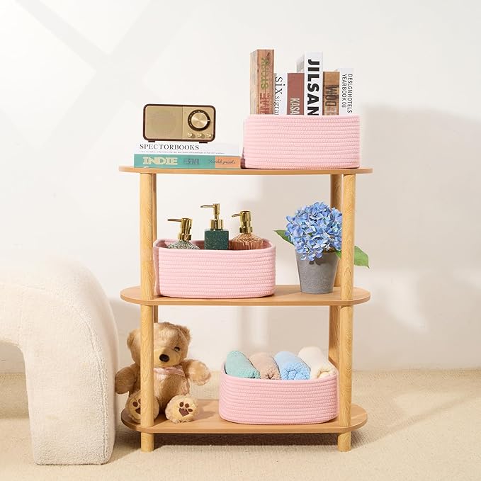 Small Storage Baskets for Organizing | Closet Organizer Bins | Shelf Toy Basket - Image 6