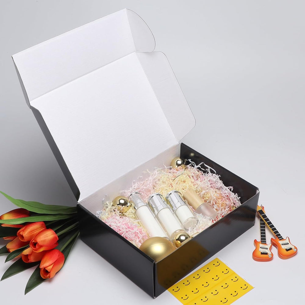 HORLIMER 12x9x4 inches Shipping Boxes Set of 20, Black Medium Corrugated Card...