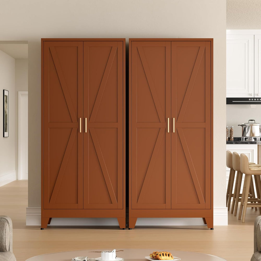 COFaR 5 Tier Metal Kitchen Storage Cabinets, 71" Pantry Cabinet with Doors