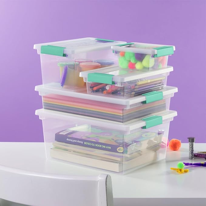 Sterilite 12-Pack Clip Box, Stackable Clear Plastic Bins - Image 6