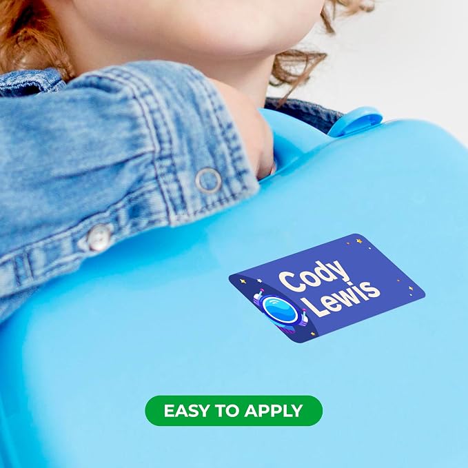 Personalized Name Tag Stickers for Kids | Space-Themed Waterproof Labels for - Image 6