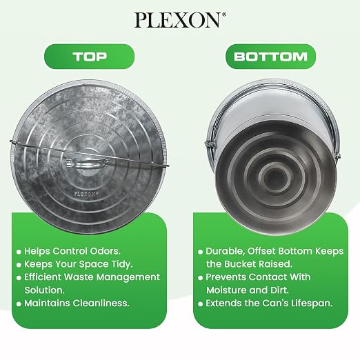 Plexon 10 Gallon Metal Trash Can - Image 4