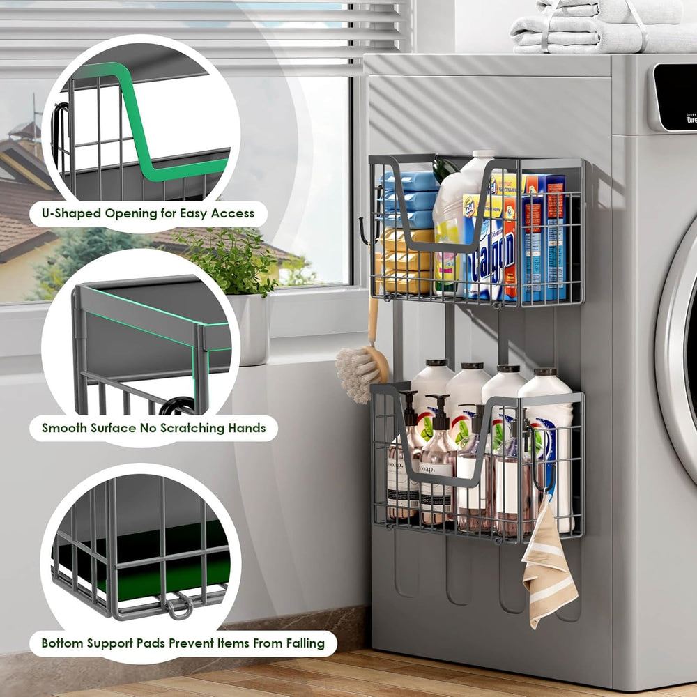 4 Pack Magnetic Shelf for Fridge, Fruit Potato and Onion Storage Bins, Magnet...