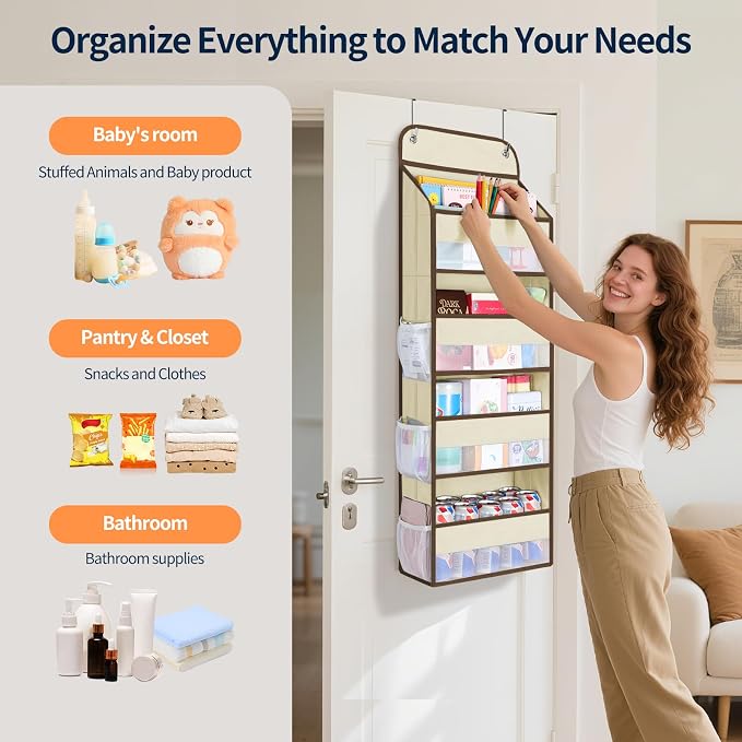 Yecaye Over The Door Organizer, Heavy Duty Hanging Organizers and Storage - Image 5