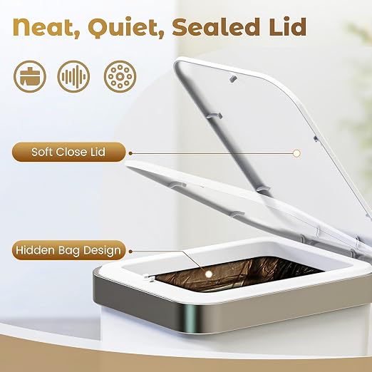 Small Bathroom Trash Can with Lid Soft Close, 10 Liter/2.6 Gallon Slim Garbage - Image 5