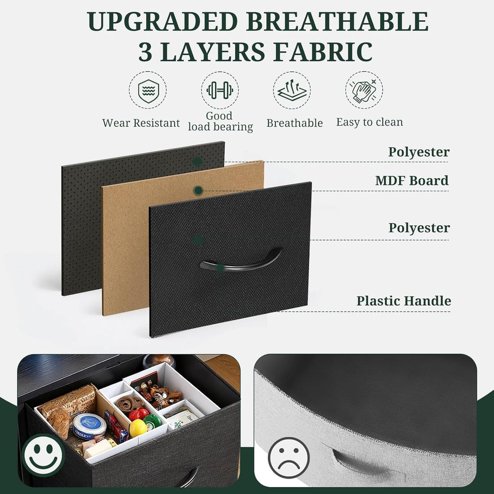 5-Drawer Dresser for Bedroom, Anti-Tip Wide Storage Organizer Fabric
