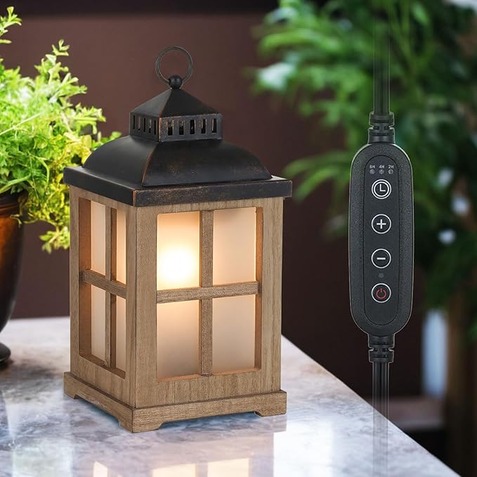 Wax Melt Warmer with Timer: Farmhouse Lantern Candle Warmer Electric Tart by Staymoment