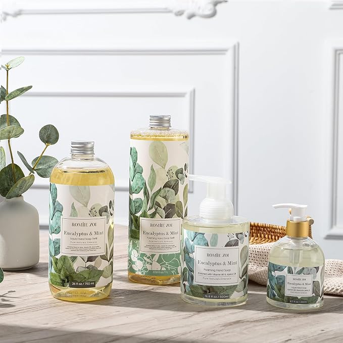 ROMIIE ZOI Liquid Hand Soap Refills, Eucalyptus & Mint, Gentle & Moisturizing - Image 6