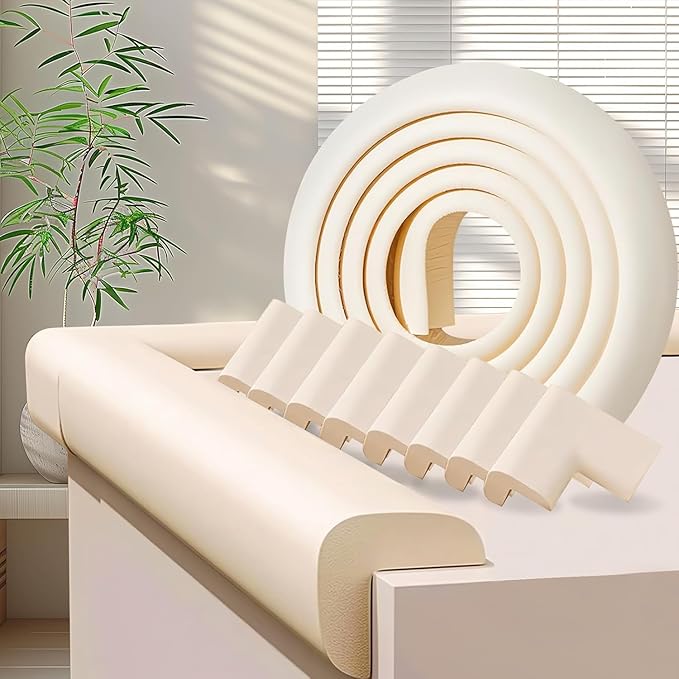 Baby Proofing Edge Corner Protector, 1Roll L-Shape Soft Cabinet Door Bumper by ZOMPAGOTape