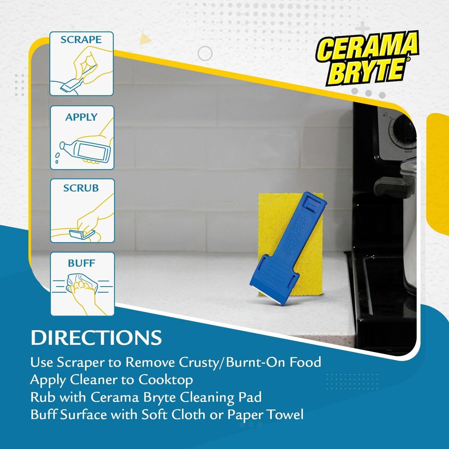 Cerama Bryte Scraper & Pad Combo (2 Pack)
