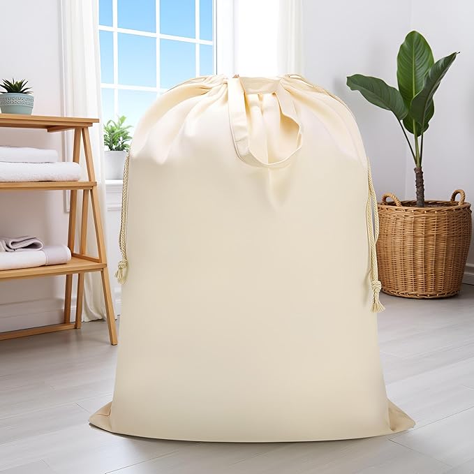 Canvas Laundry Bag 33"x 35", Thick Cotton Laundry Bag - Image 8