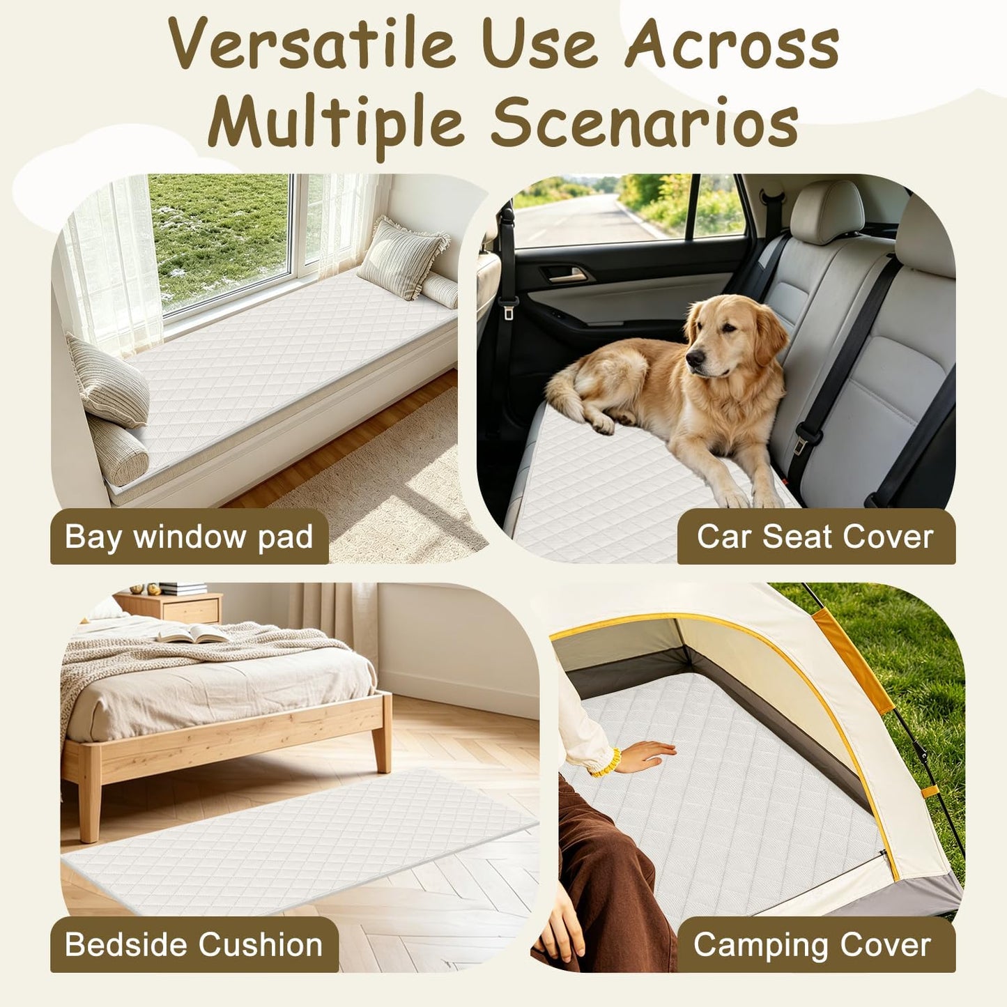 ALIECOM Waterproof Couch Covers for Dogs Sofa Cover Washable Non Slip Couch Covers for 3 Cushion Sofa Pet Friendly Soft Fuzzy Thick Sofa Slipcovers Furniture Protector (Ivory White, 27.5x82.6in)