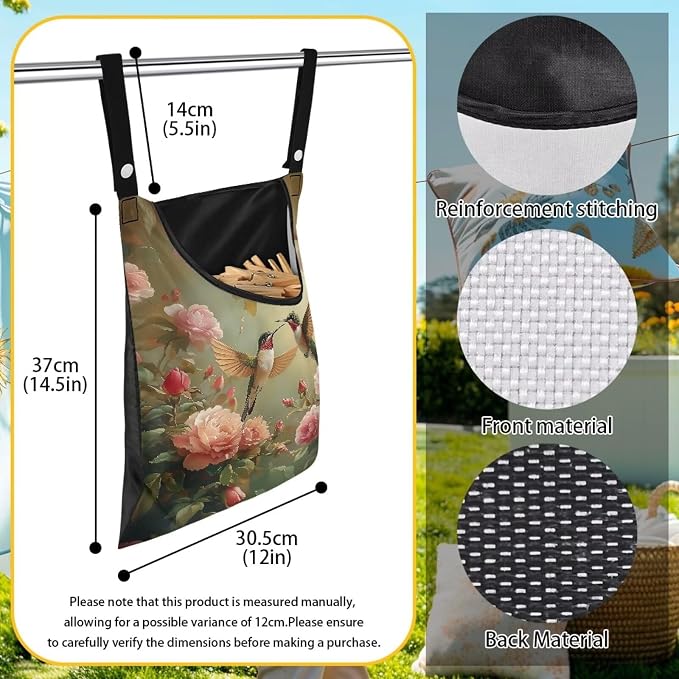 Clothespin Bag, Laundry Hanging Bag Fits Clothes Lines - Image 6
