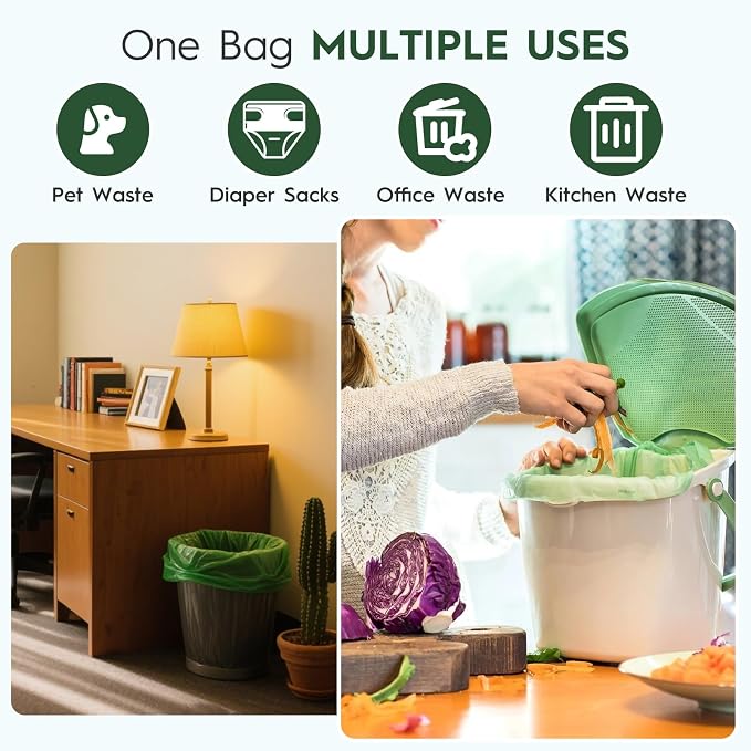 Compostable Trash Bags 1.2-1.6 Gallon Handle Tie 50 Count 0.6 Mil 6.06 Liter - Image 7