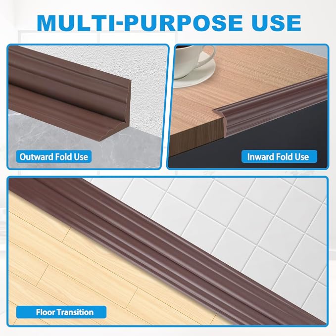 Wall Corner Protector Peel and Stick Corner Trim Molding Flexible Inside & - Image 3