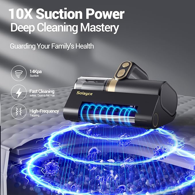 Bed Vacuum Cleaner, 16Kpa Suction 500W Powerful Double Cup Mattress Cleaner - Image 4