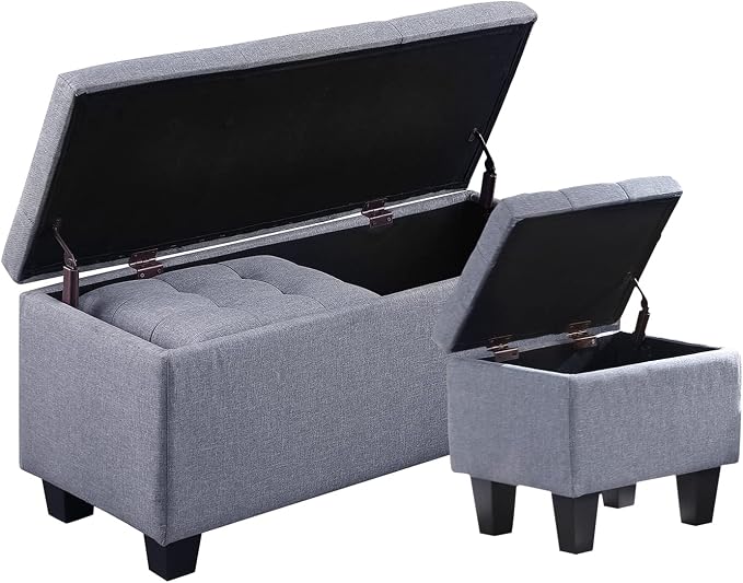 Hinged Storage Ottoman Set of 3 by TASSULLO
