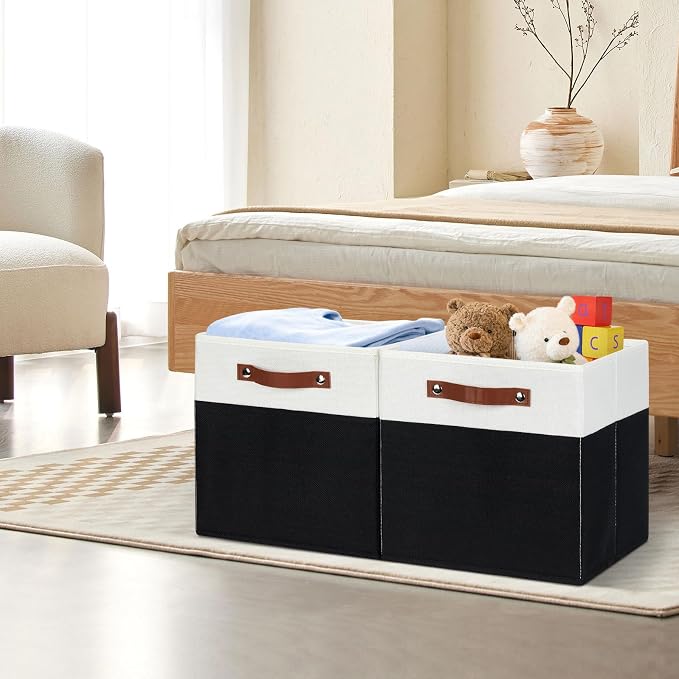DULLEMELO Fabric Storage Bins for Shelves, Cube Storage Organizer Bins - Image 7