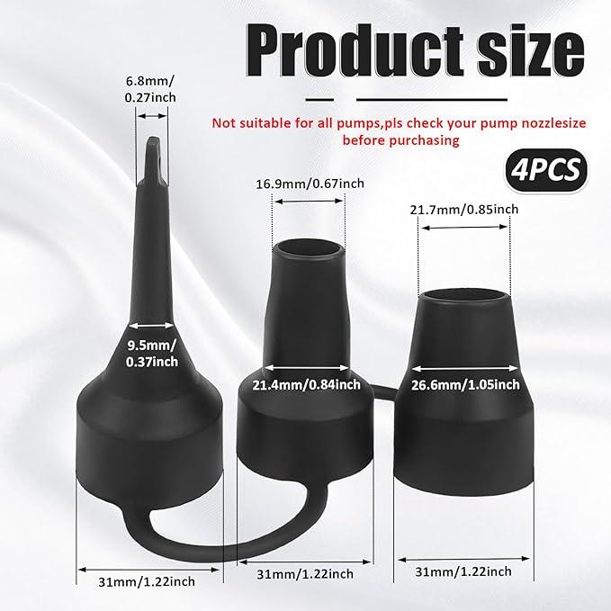 4 Set Air Pump Replacement Nozzles Head - Image 2