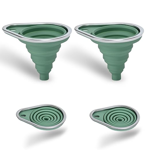 New Upgraded Small Silicone Collapsible Funnel Set by BooMetCheer