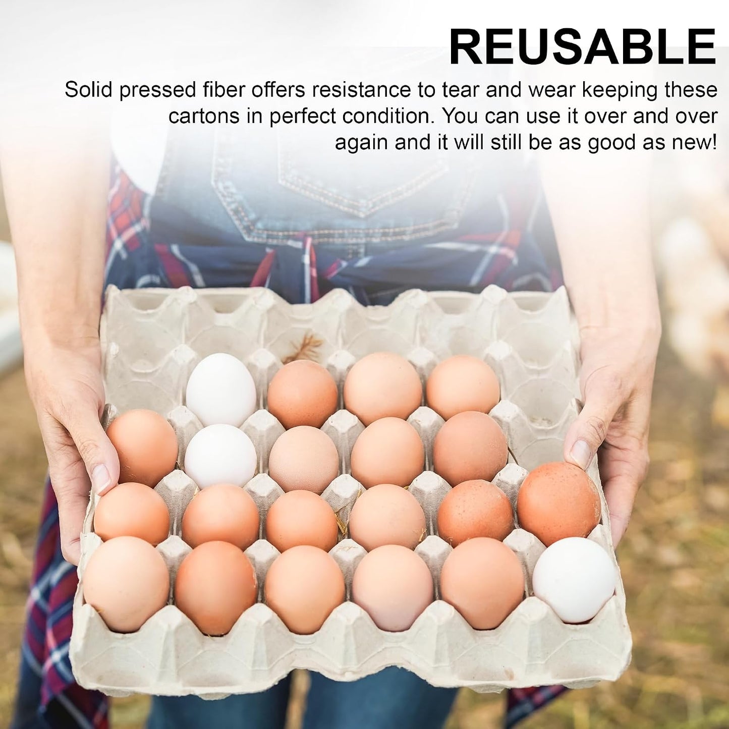 MT Products Egg Crates/Cartons Bulk Holds 30 Eggs - Pulp Fiber Material for Chicken Farm - Case of 140