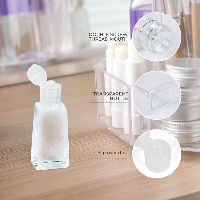 INNOLIFE 12 Pack 1oz Flip Cap Squeeze Bottles, 30ml Refillable Empty Bottles - Image 5