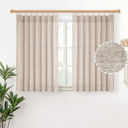 YoungsTex Cafe Linen Curtains 36 Inch Length by YoungsTex