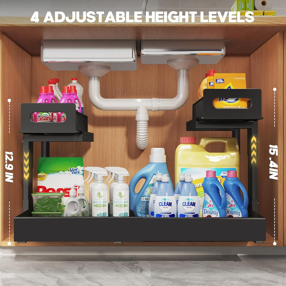 1 Pack Expandable Under Sink Organizers And Storage With Upgrade Ball-Bearing...