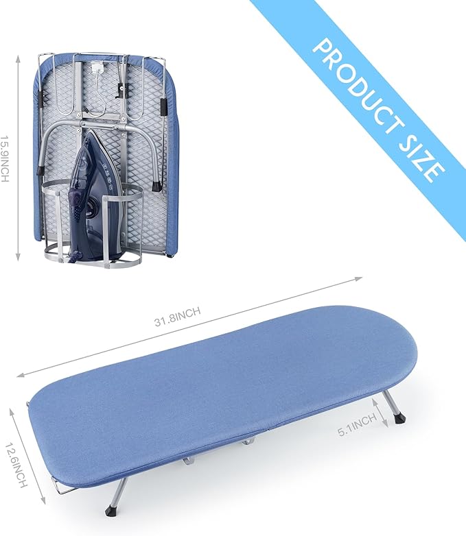 BiJun Small Ironing Board, Foldable Table Top Ompact Portable Mini Ironing - Image 4