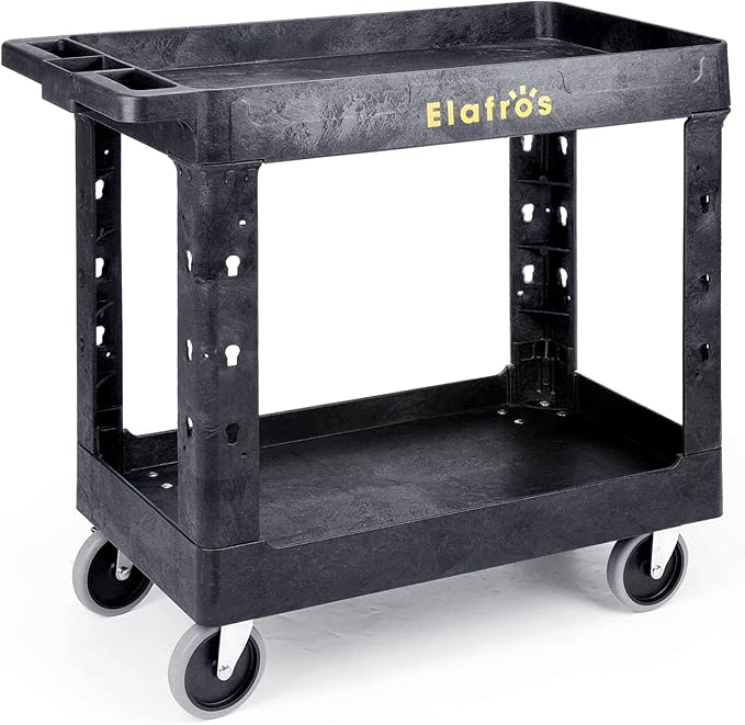 ELAFROS Heavy Duty Plastic Utility Cart 34 x 17 Inch by ELAFROS