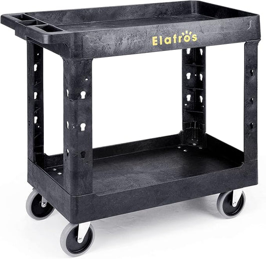 ELAFROS Heavy Duty Plastic Utility Cart 34 x 17 Inch by ELAFROS