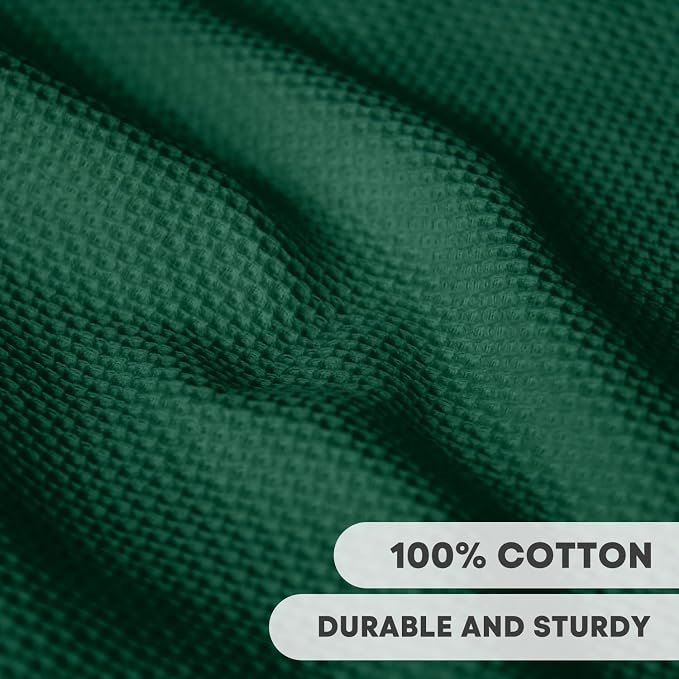 Artoid Mode 100% Cotton Dark Green Waffle Weave Kitchen Dish Cloths, 13x28 Inch - Image 3