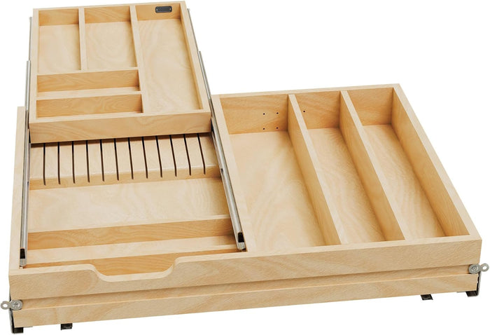 REV-A-SHELF Maple Two-Tier Combination Replacement Drawer System w/BLUM Soft-Close for 30" Frameless Base Cabinets