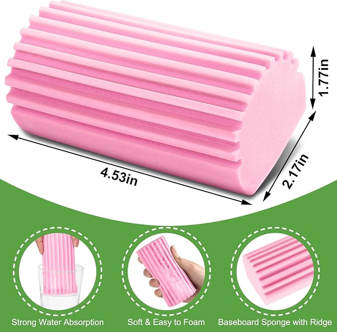 4-Pack Damp Clean Duster Sponge, Sponge Cleaning Brush, Duster - Image 2