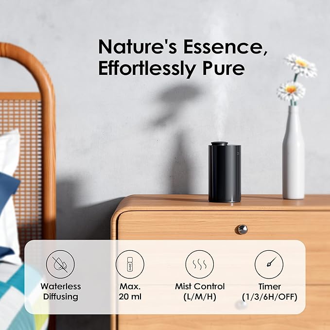 Airversa Waterless Diffuser for Essential Oil, Battery Operated Nebulizer - Image 2