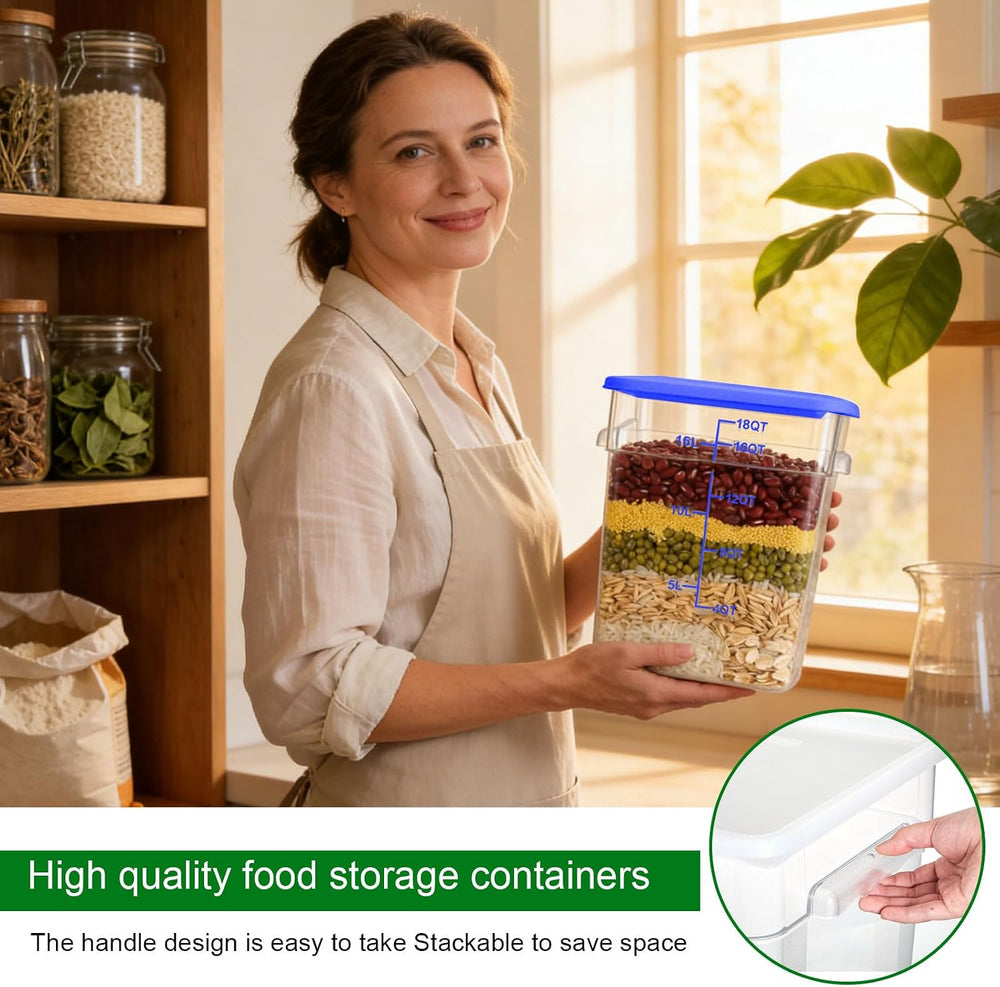 FoldTier 2 Pieces Square Food Storage Containers Polycarbonate Clear food Con...