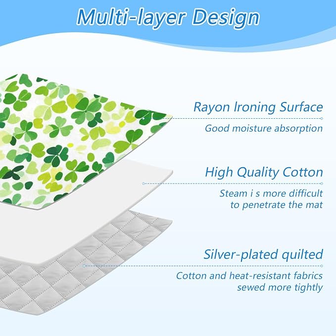 Bright Green Clover St. Patrick Ironing Mat - Image 4