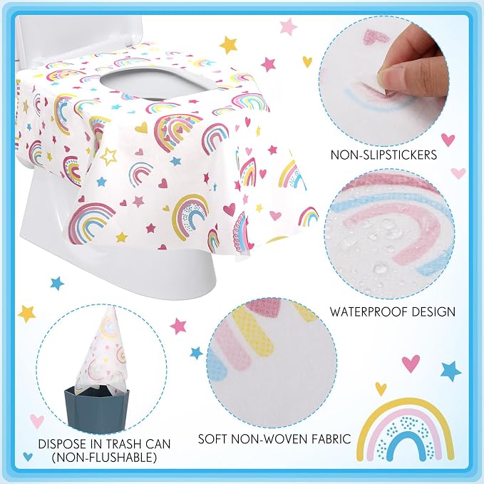 50 Packs Disposable Toilet Seat Covers Extra Large Individually Wrapped - Image 2