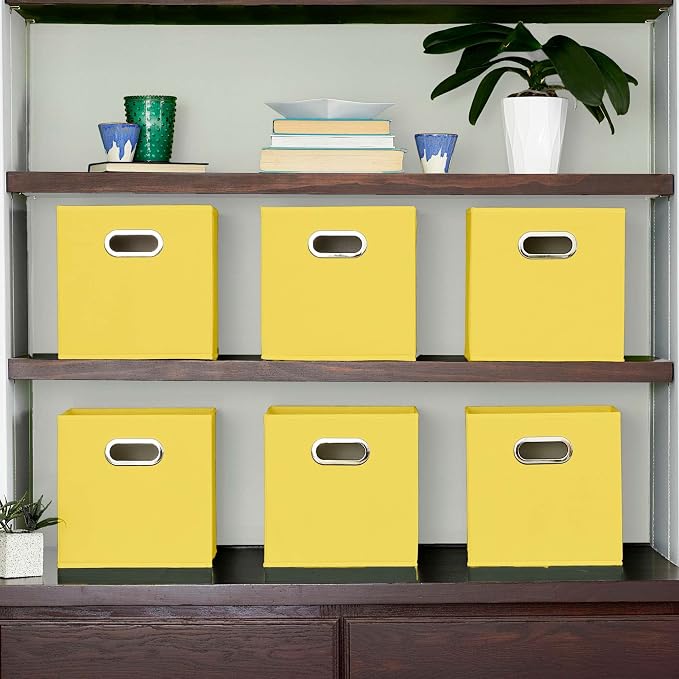 Household Essentials Yellow]Fabric Storage Bins - Image 3