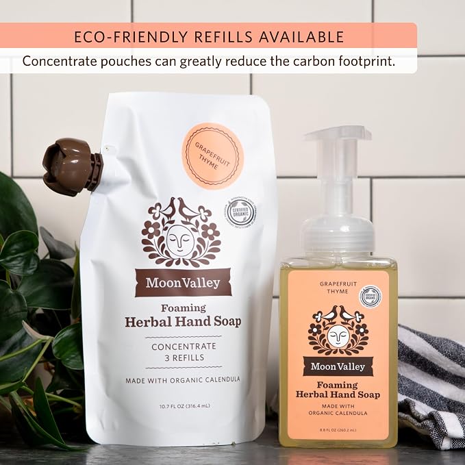 Moon Valley Herbal Foaming Hand Soap, Grapefruit Thyme 2 Pack, Recyclable Bottle - Image 6