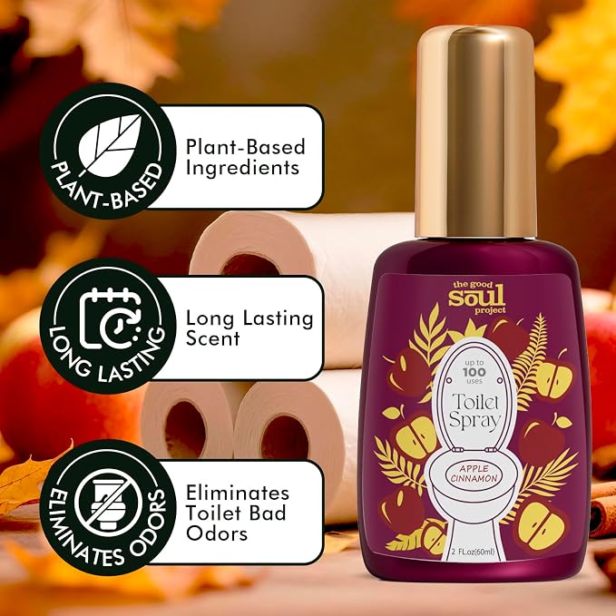 Toilet Spray, Travel Essentials, Apple Cinnamon, 4 Fl.Oz, Bathroom Odor - Image 2