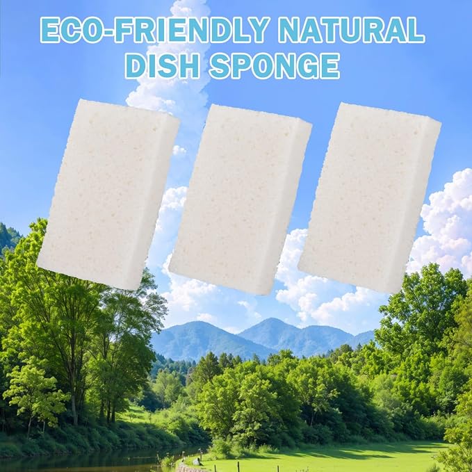 YoleShy 48 Pack White Sponges Kitchen Natural Compressed Cellulose Sponges - Image 7
