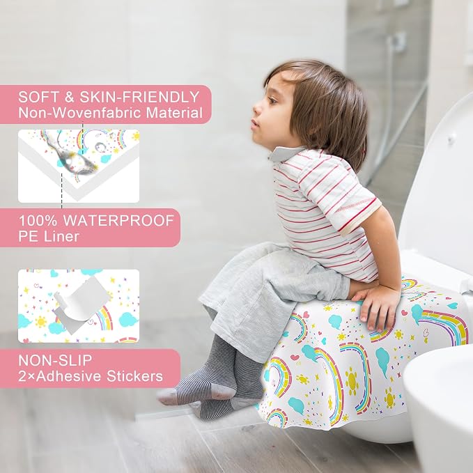 50 PCS Disposable Toilet Seat Covers, Extra Large Portable Potty Seat Covers - Image 2