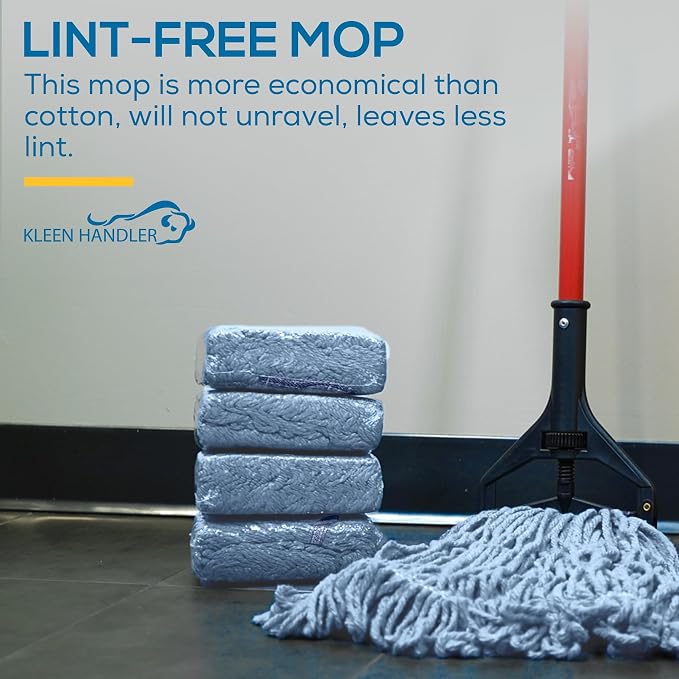 KLEEN HANDLER HEAVY DUTY Commercial Mop Head Replacement, Wet Industrial Blue - Image 7