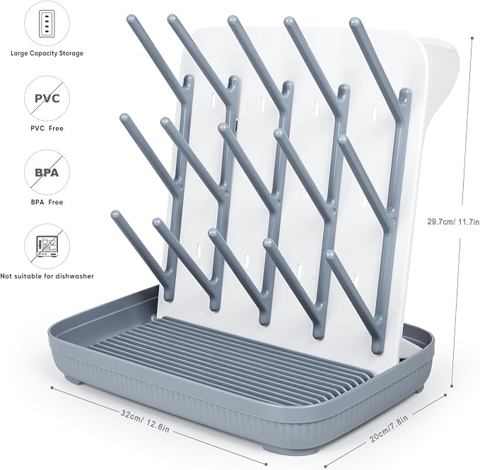 Termichy Baby Bottle Drying Rack: Large Vertical Bottle Dryer Rack Holder - Image 5