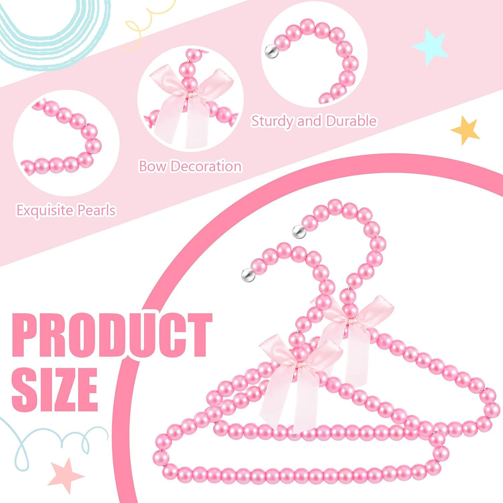 Wesiti 25 Pcs Small Pearl Hanger Mini Pearl Metal Elegant Clothes Hangers wit...