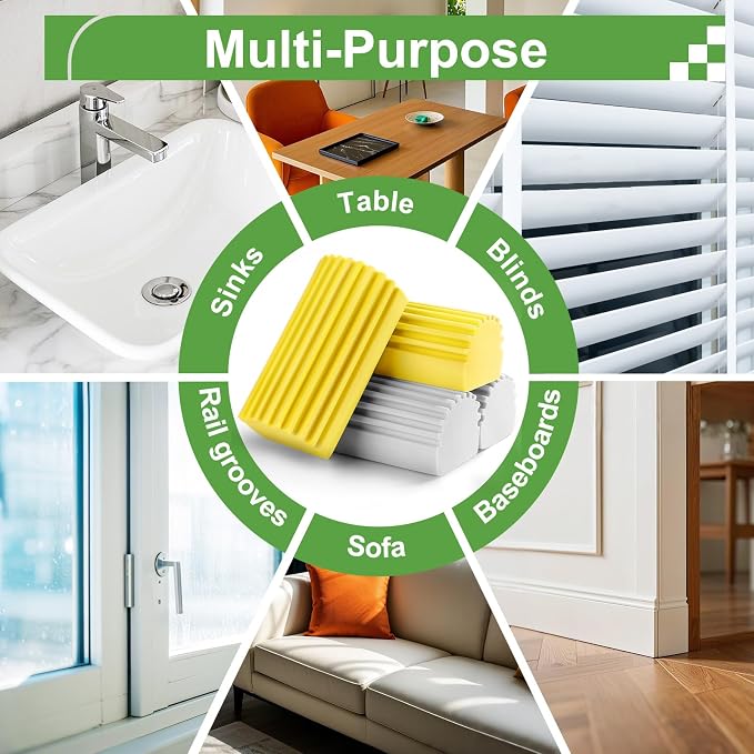 4-Pack Damp Clean Duster Sponge, Sponge Cleaning Brush, Duster - Image 5